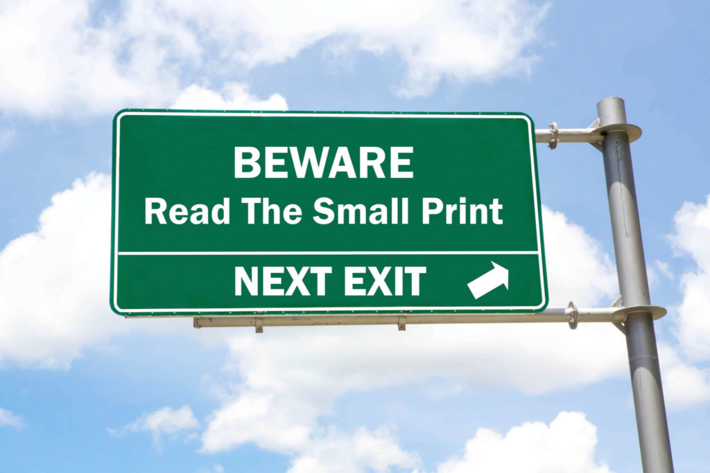 beware small print sign