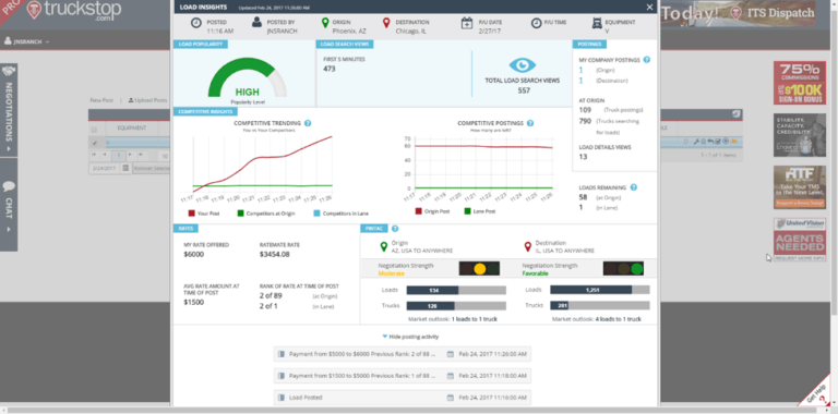 Truckstop Pro Release Notes: Improved Functionality on Load Insights