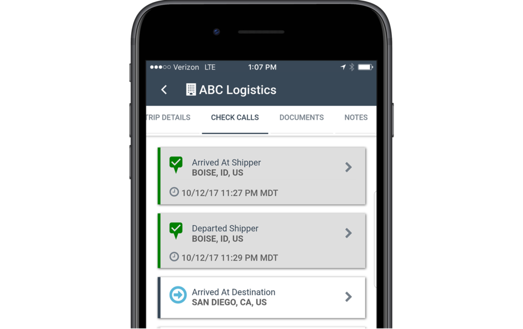 Load Tracking - mobile check calls.