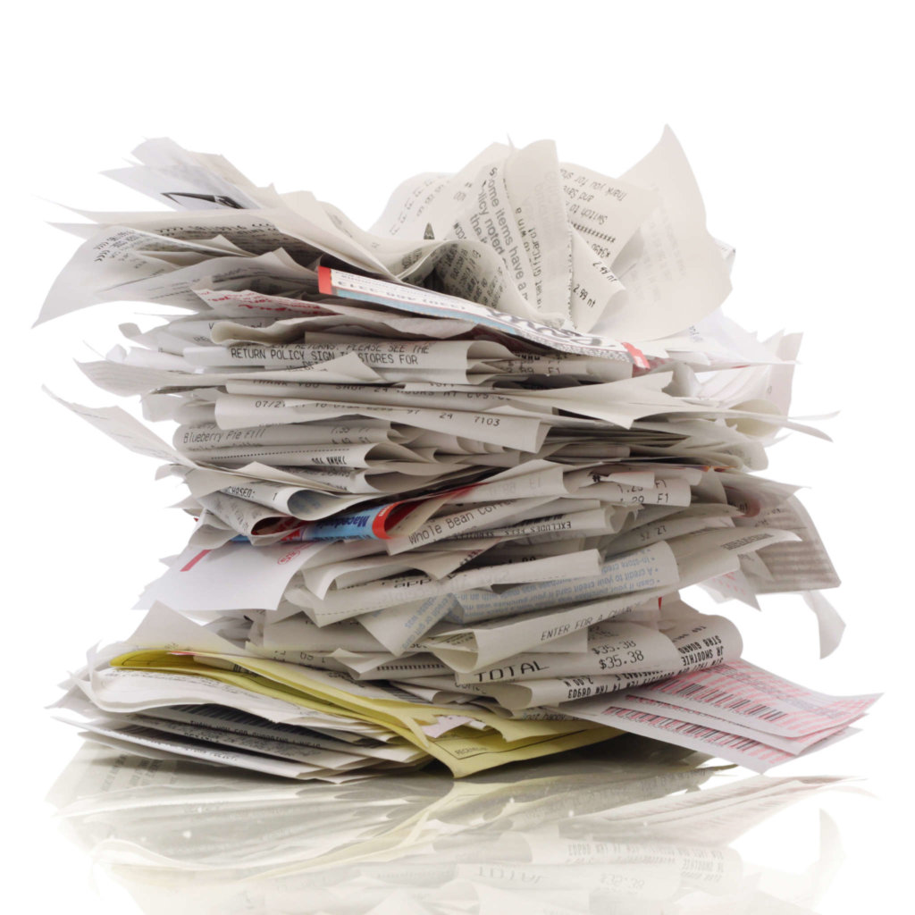 keeping receipts makes bookkeeping much quicker