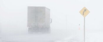 Truck in a snow storm