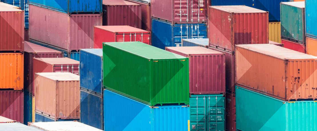 shipping containers awaiting freight forwarding
