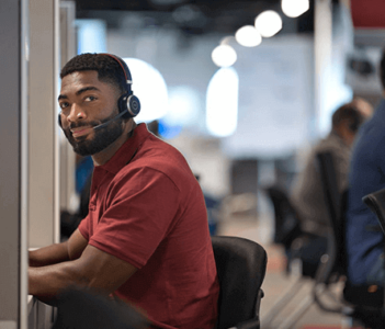 Broker in a cubicle.