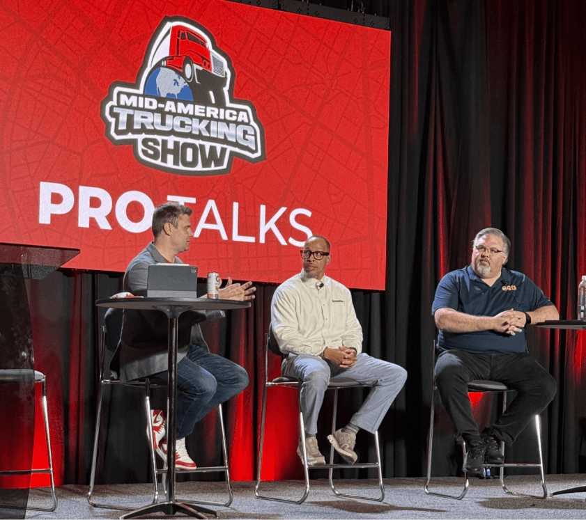 The ProTalk session hosted by Todd Waldron of Truckstop.com, Adam Wingfield of Innovative Logistics Group, and Nate Johnson of GLCS